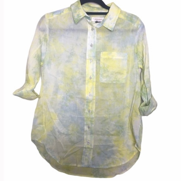 NWT ANTHROPOLOGIE Pilcro & the Letterpress Cate Yellow Green Tie Dye - Picture 6 of 16
